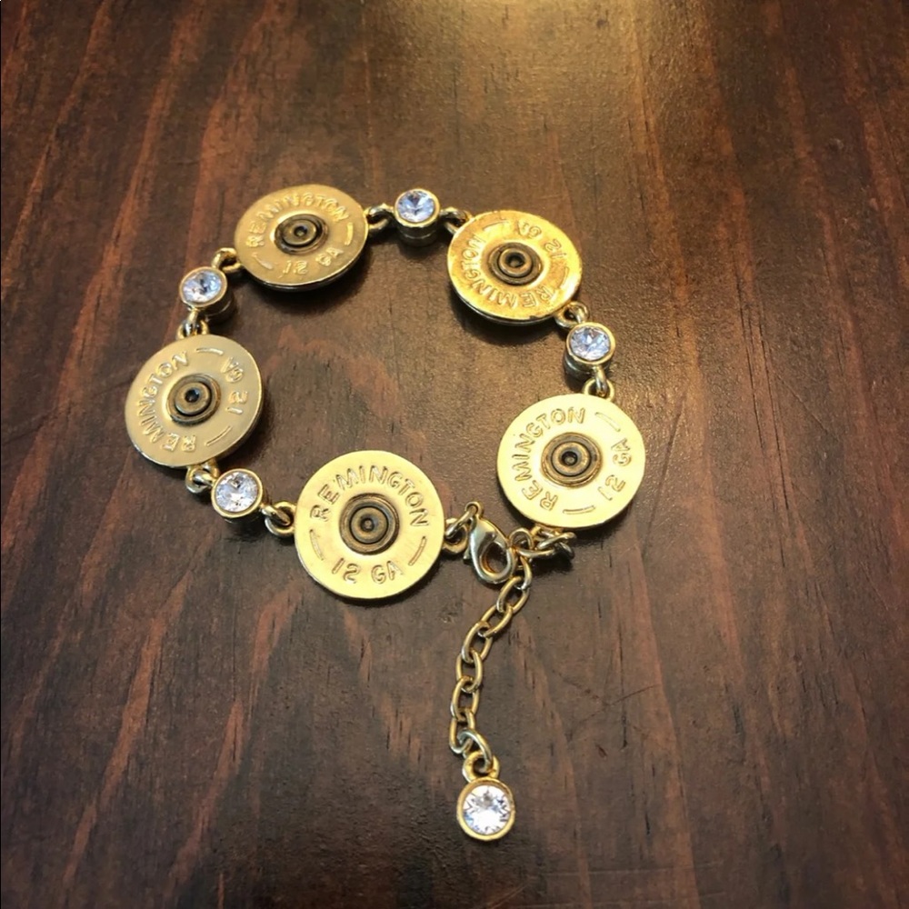 Lizzy J's Gold-Plated Bullet & Crystal Bracelet